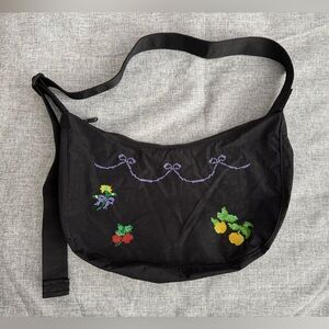 BAGGU Cross Stitch Medium Nylon Crescent Bag